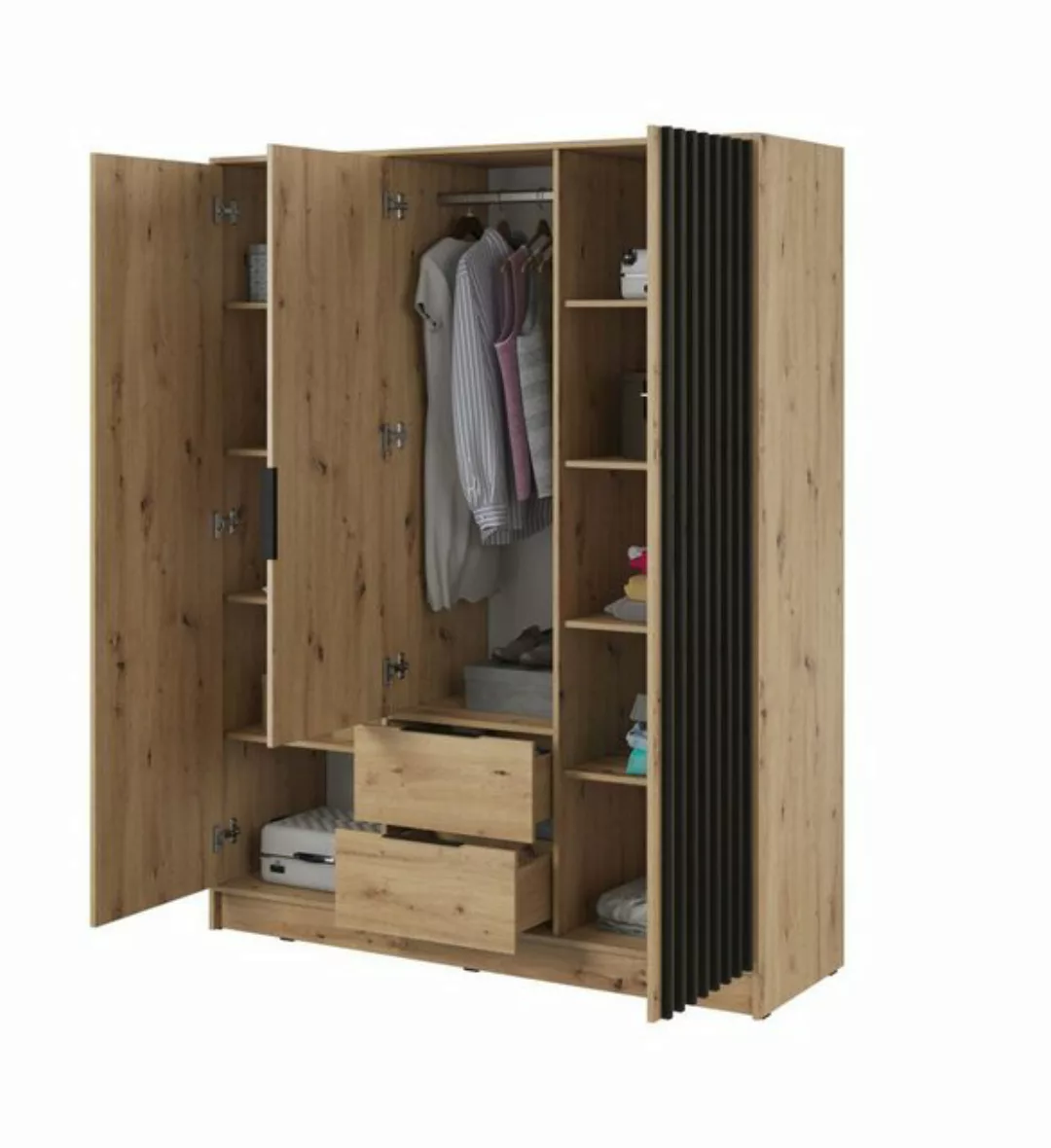 Luxusbetten24 Kleiderschrank Designer Schrank Niro 155 cm mit großzügigem S günstig online kaufen