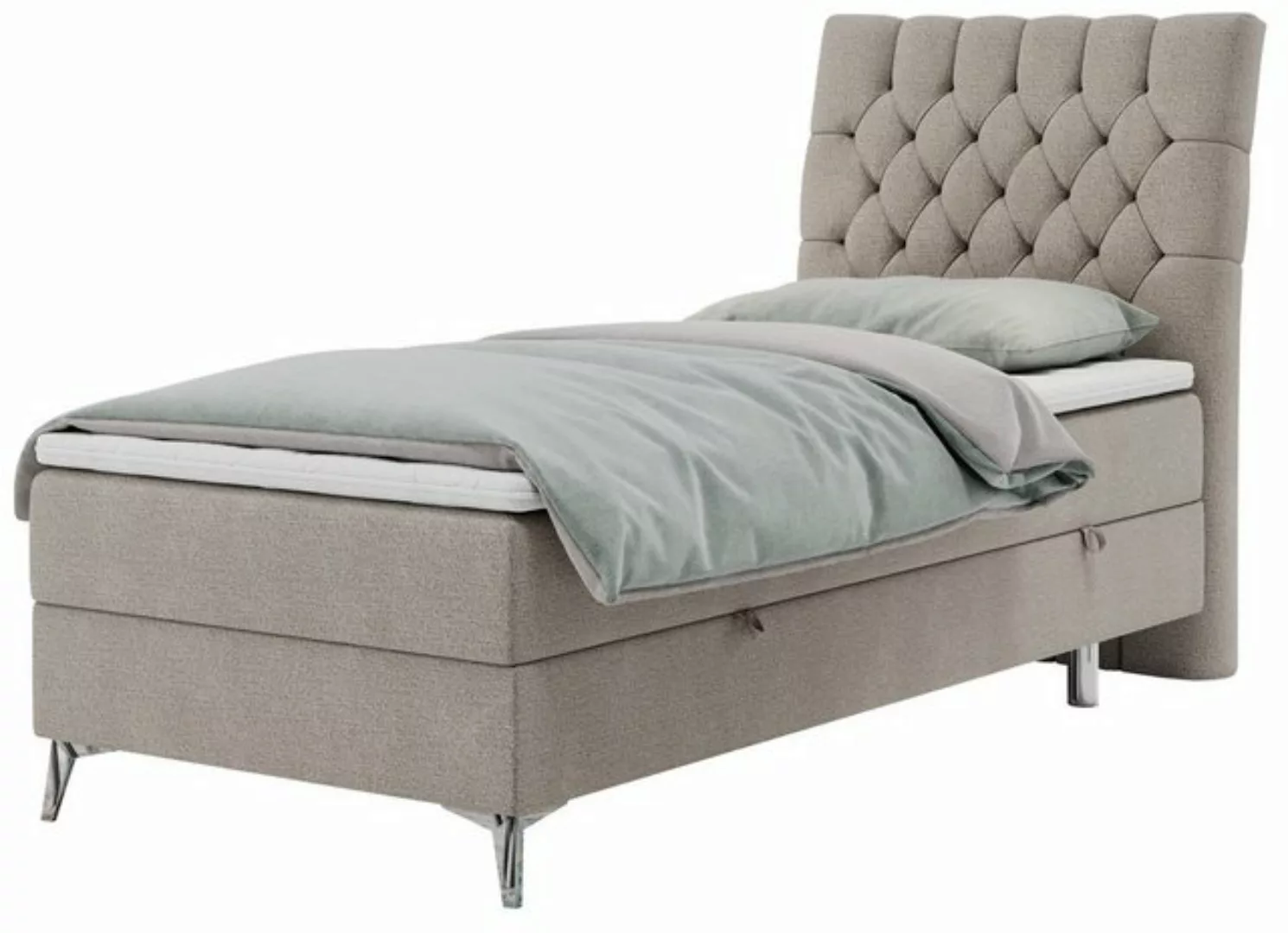 MKS MÖBEL Boxspringbett MILEN, Einzelbett 90x200, Polsterbett mit Multipock günstig online kaufen