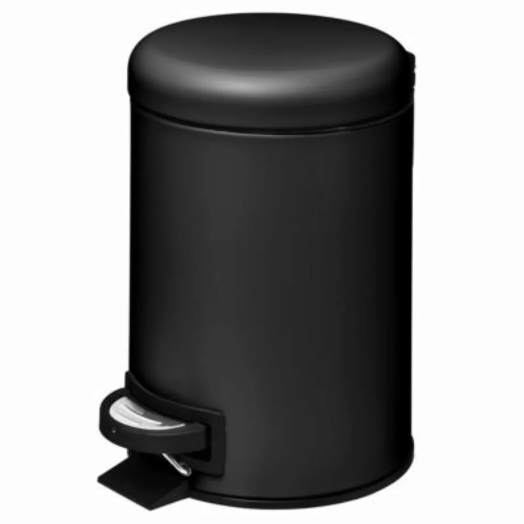 amare® AMARE Badmülleimer Treteimer Abfallbehälter rund 3 Liter schwarz günstig online kaufen