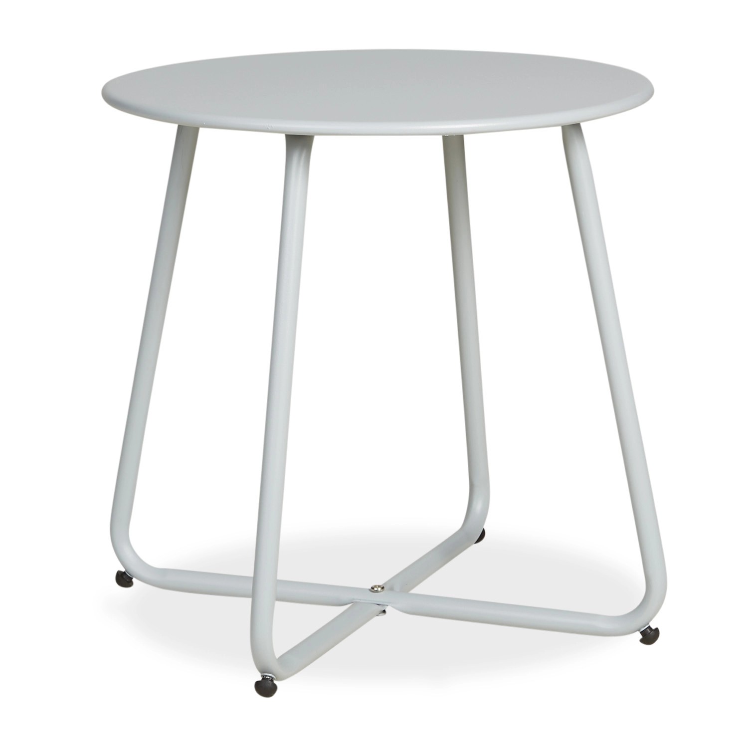 Homestyle4u Gartentisch Beistelltisch Rund in Grau 45 cm 2487 günstig online kaufen