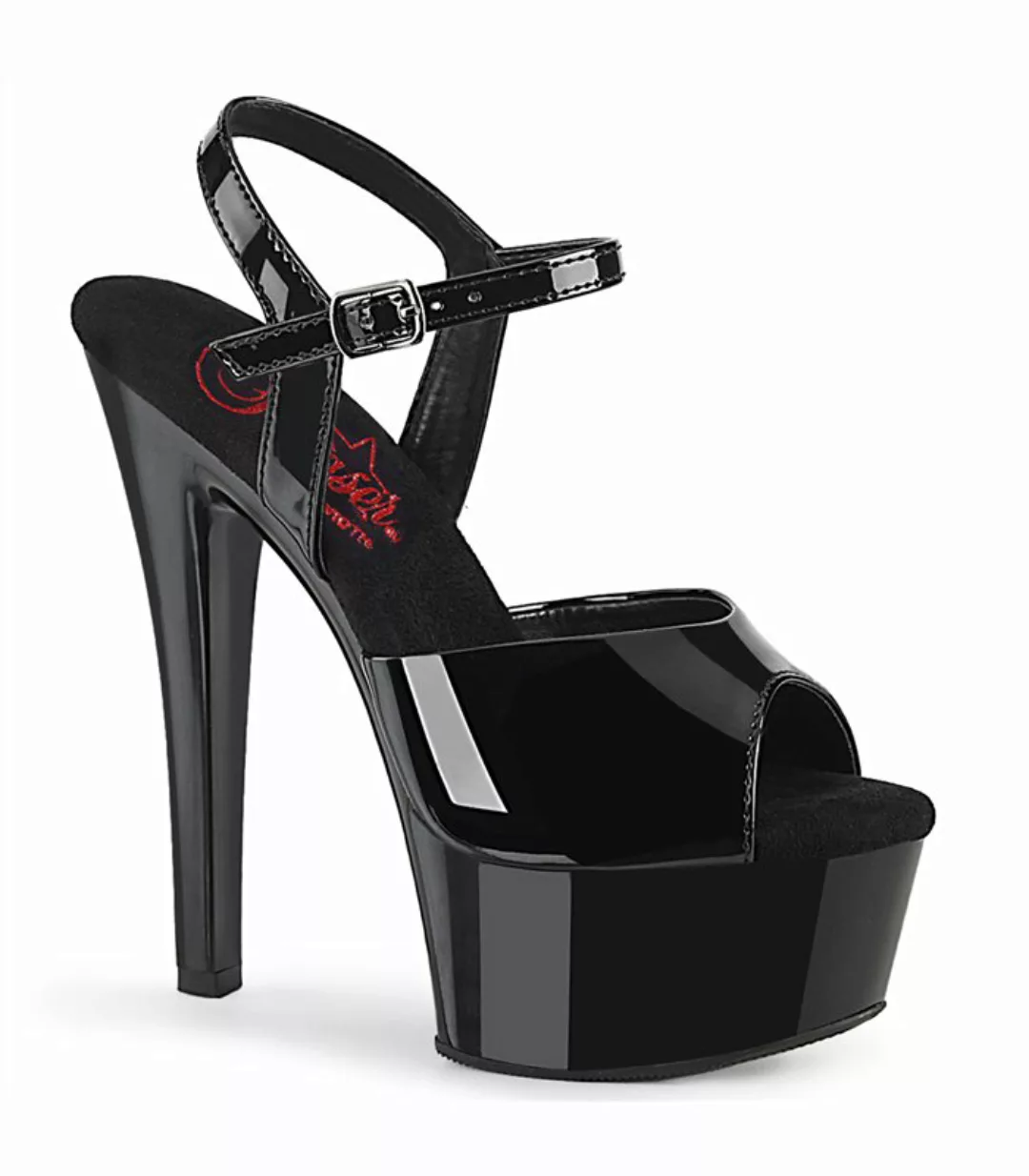 GLEAM-609 High Heels Sandalette - Schwarz | Pleaser  (Schuhgröße: EUR 39) günstig online kaufen