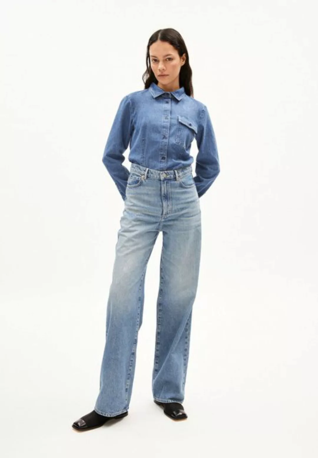 Armedangels Hemdbluse NILAARA Damen Bluse Slim Fit aus Bio-Baumwoll Mix (1- günstig online kaufen