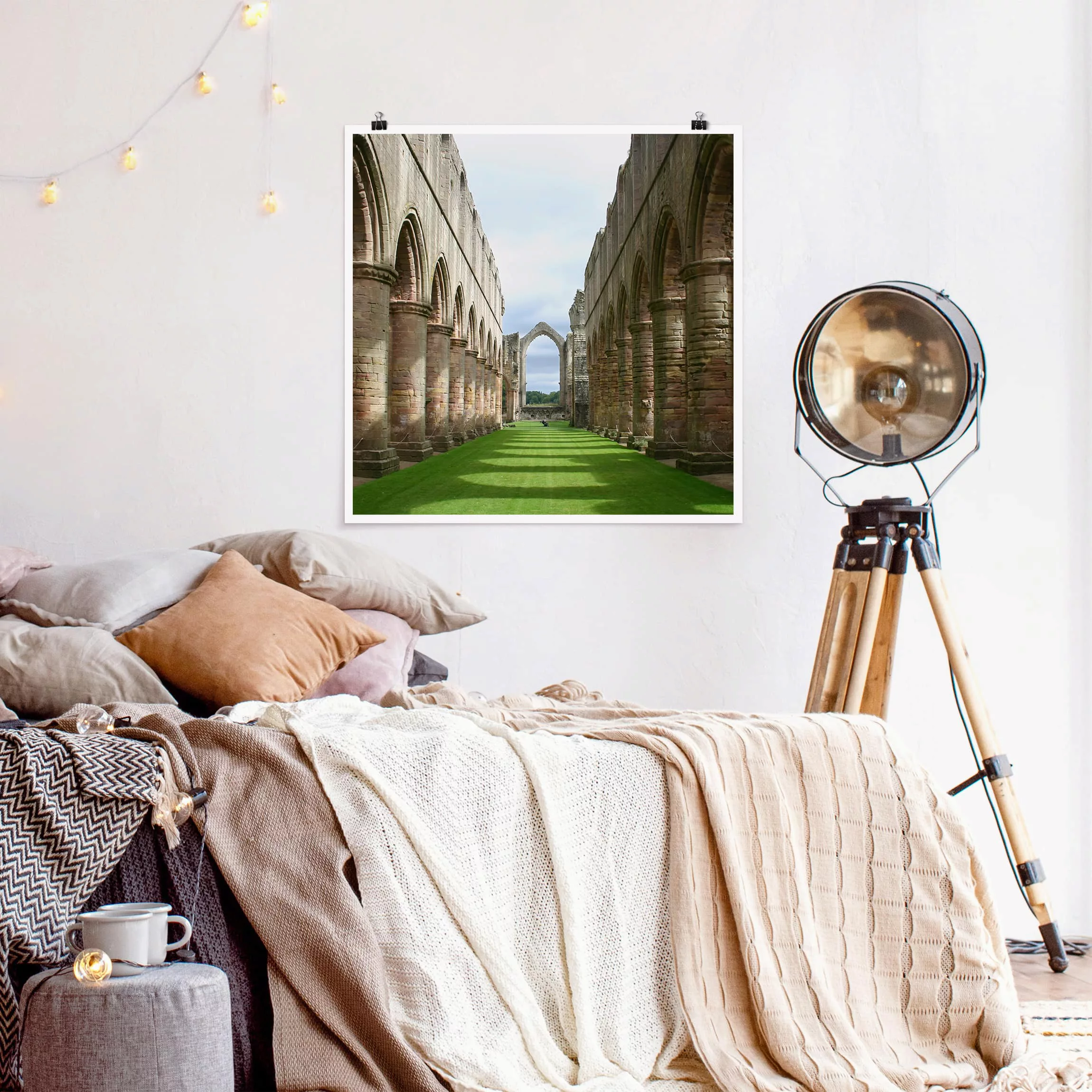 Poster Architektur & Skyline - Quadrat Fountains Abbey günstig online kaufen