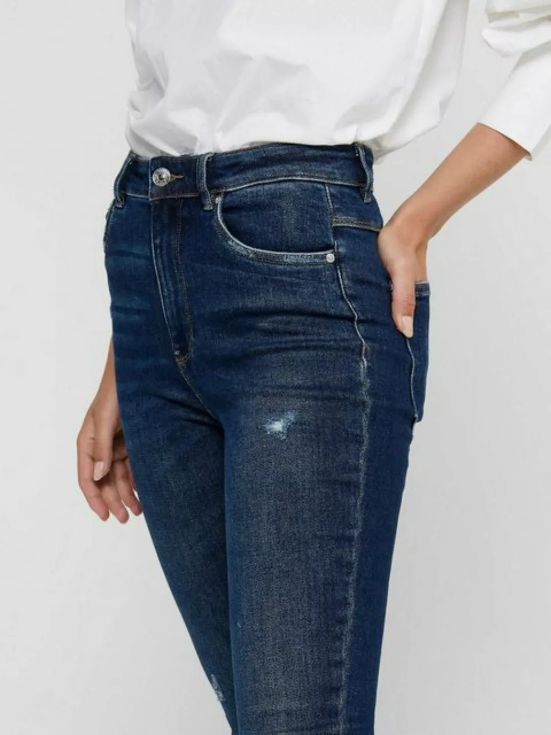 Only Damen Jeans ONLMILA HW SK ANK BJ374 - Skinny Fit - Blau - Dark Blue De günstig online kaufen