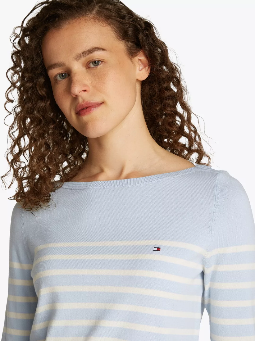 Tommy Hilfiger Strickpullover "CO JERSEY STITCH BOAT-NK SWEATER", mit Tommy günstig online kaufen