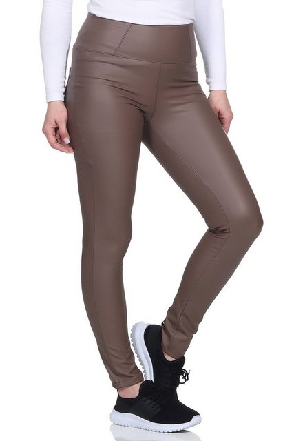 Aurela Damenmode Lederhose Warme Kunstlederleggings gefütterte Lederlegging günstig online kaufen