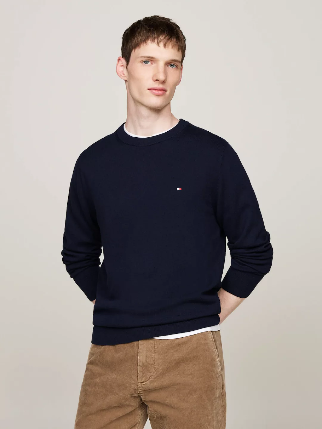 Tommy Hilfiger Rundhalspullover "PIMA ORG CTN CASHMERE CREW NECK" günstig online kaufen