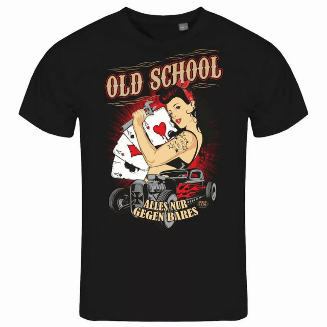 deinshirt Print-Shirt Herren T-Shirt Old School alles nur gegen Bares Funsh günstig online kaufen