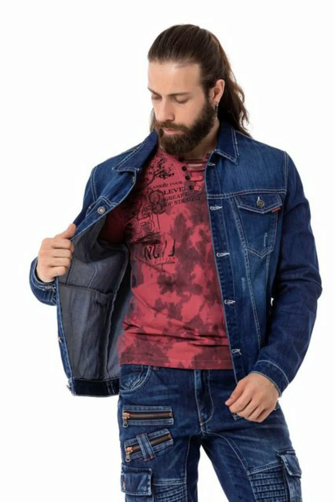 Cipo & Baxx Jeansjacke mit aufgesetzten Brusttaschen günstig online kaufen