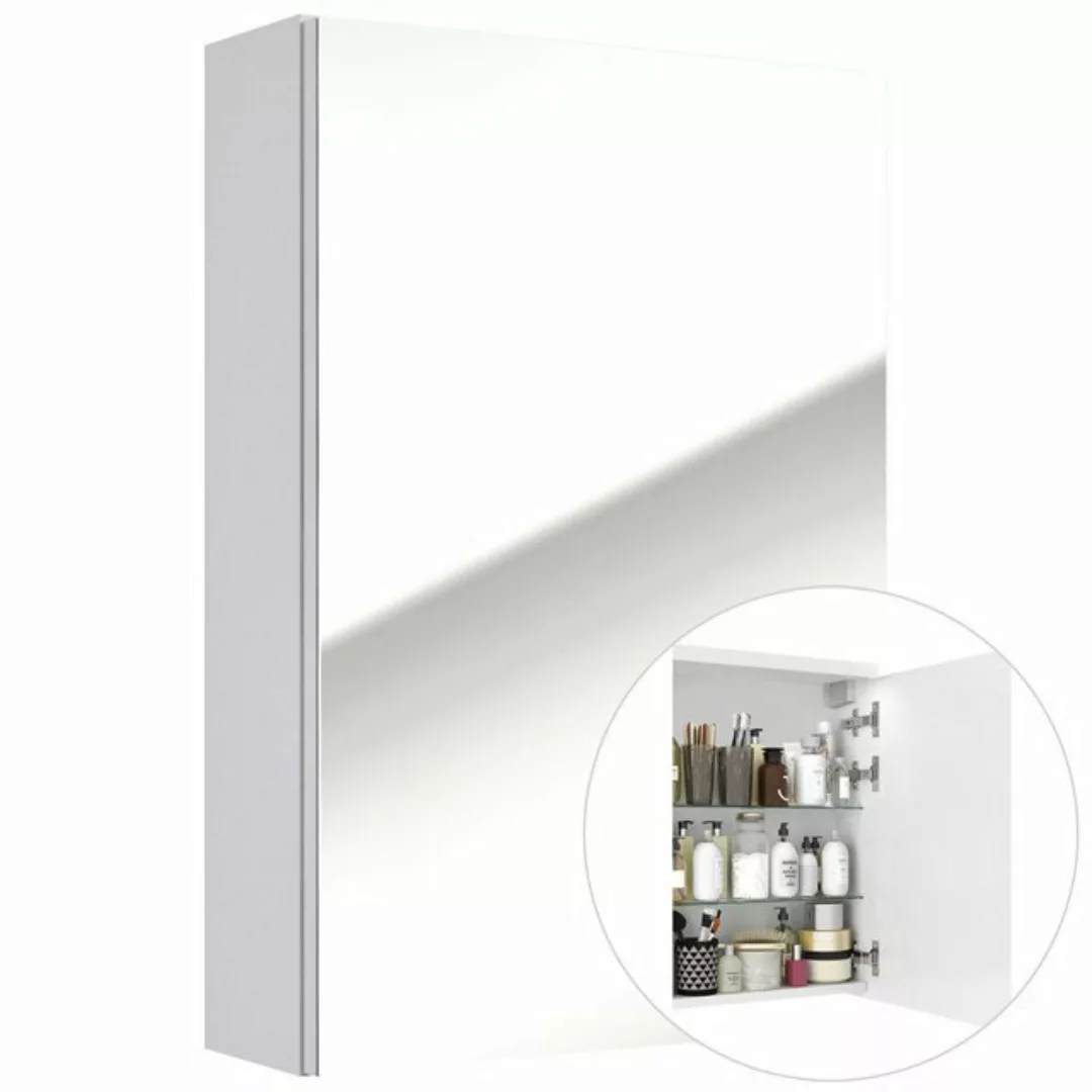 Lomadox Spiegelschrank SOFIA-107 Badezimmer 40 cm weiß Hochglanz lackiert, günstig online kaufen