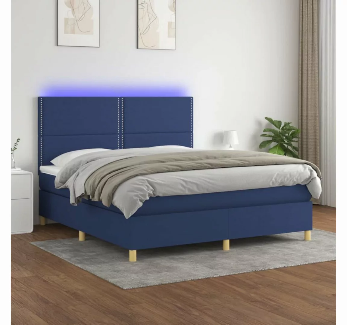 vidaXL Boxspringbett Bett Boxspringbett mit Matratze & Topper & LED (180 x günstig online kaufen