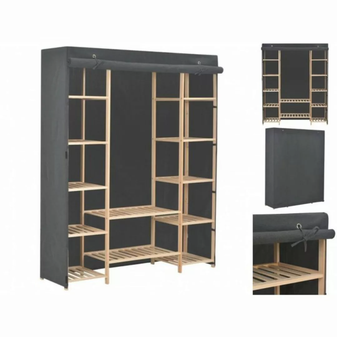 vidaXL Kleiderschrank Kleiderschrank Stoffschrank Grau 135 x 40 x 170 cm St günstig online kaufen