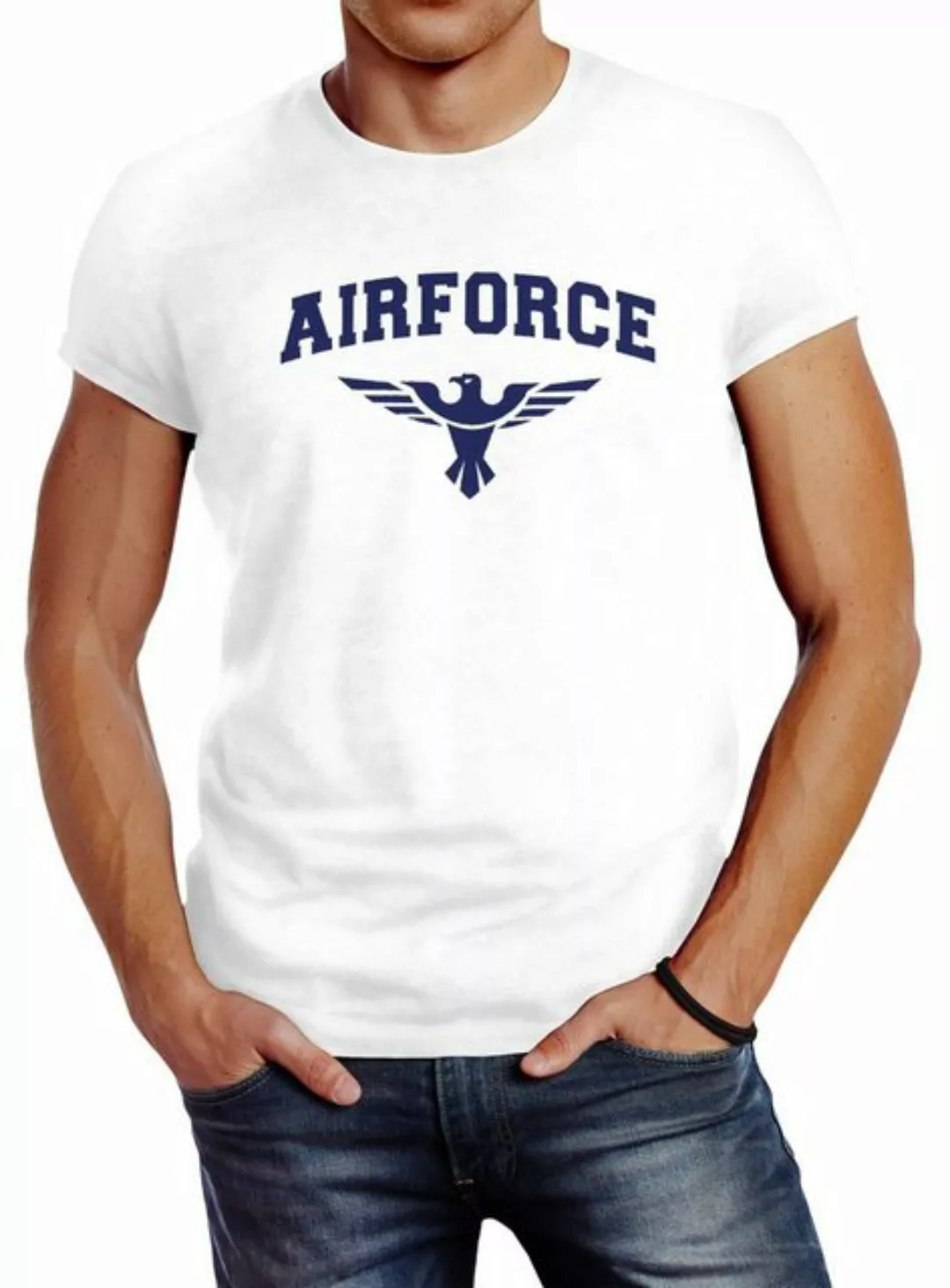 Neverless Print-Shirt Neverless® Herren T-Shirt Airforce US Army Adler Mili günstig online kaufen