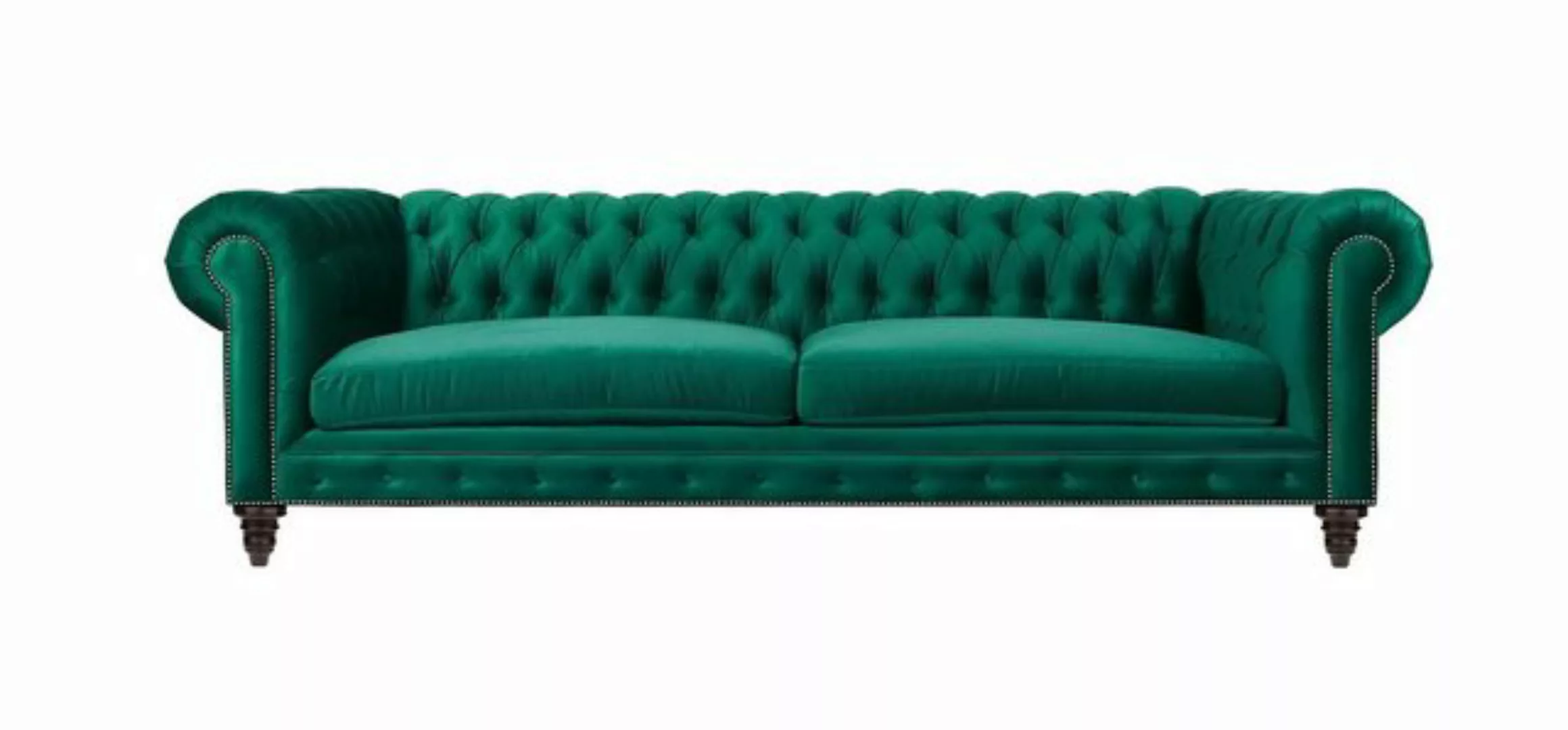 Xlmoebel 3-Sitzer Grünes Textil Chesterfield-Sofa - Kreative 3-Sitzer-Couch günstig online kaufen