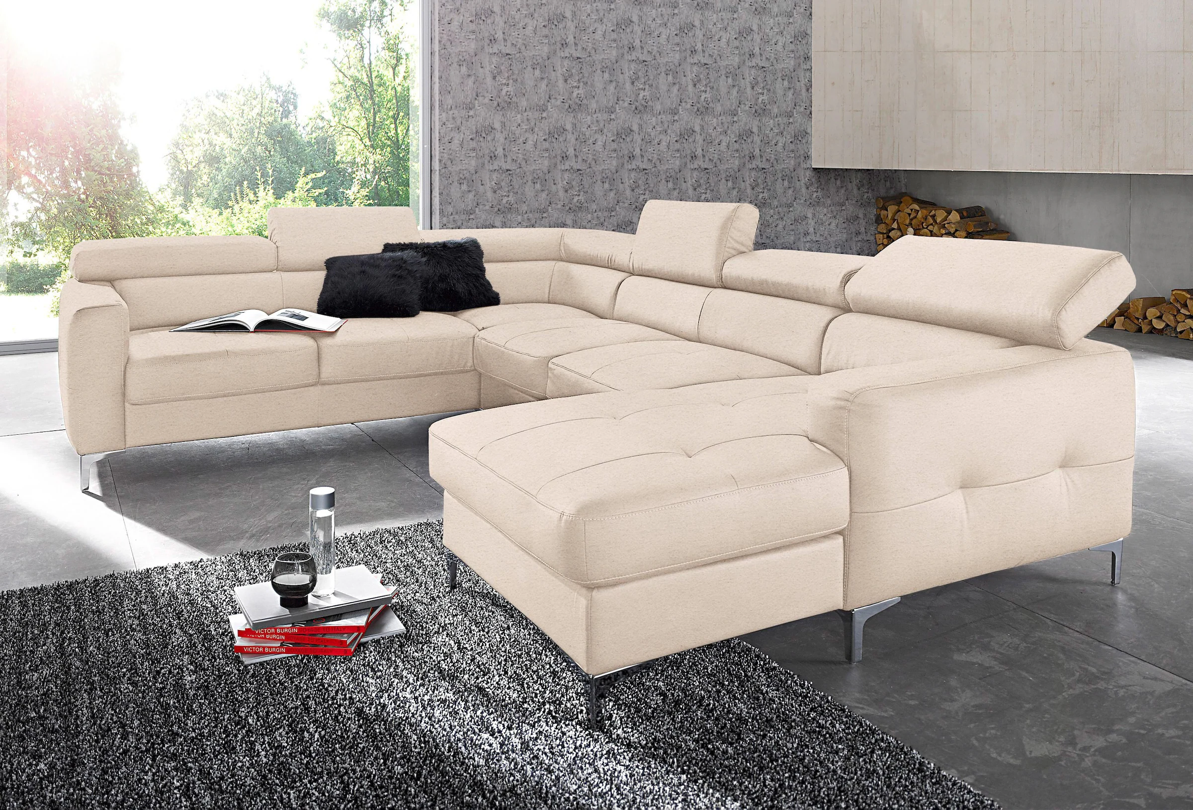 COTTA Polstergarnitur "Sammy U-Form", (Set, Tiefe der Recamiere 169 cm), Se günstig online kaufen