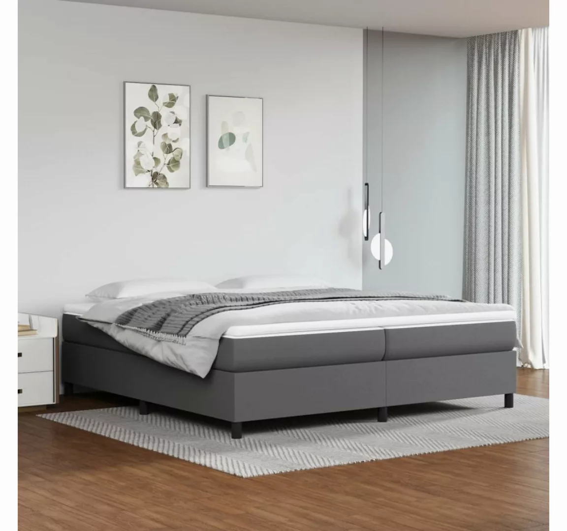 vidaXL Boxspringbett, Boxspringbett mit Matratze Grau 200x200 cm Kunstleder günstig online kaufen