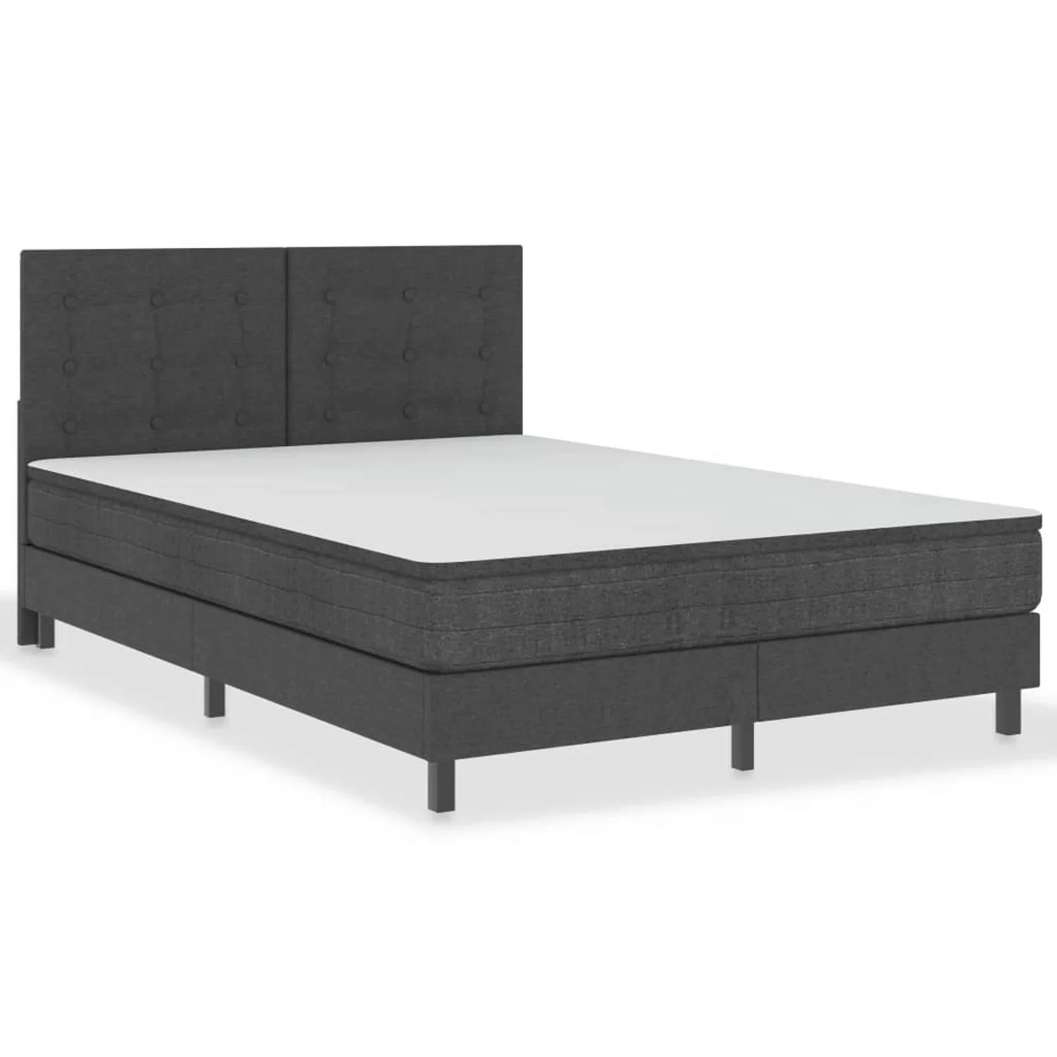 vidaXL Boxspringbett Boxspringbett Dunkelgrau Stoff 140x200 cm Bett Bettrah günstig online kaufen