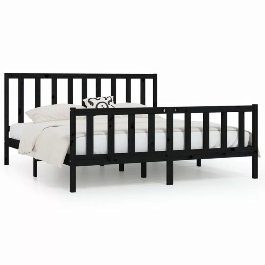 furnicato Bett Massivholzbett Schwarz 200x200 cm günstig online kaufen