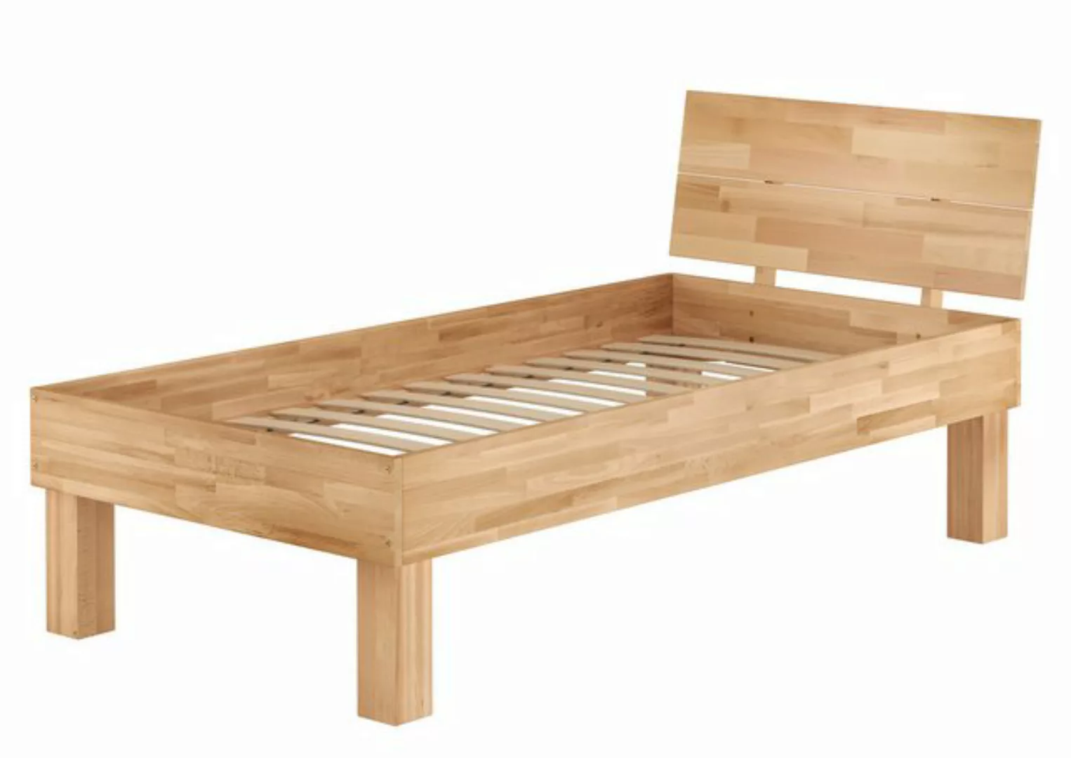 ERST-HOLZ Bett Hohes Seniorenbett extra stabil Buche natur lackiert, Buchef günstig online kaufen