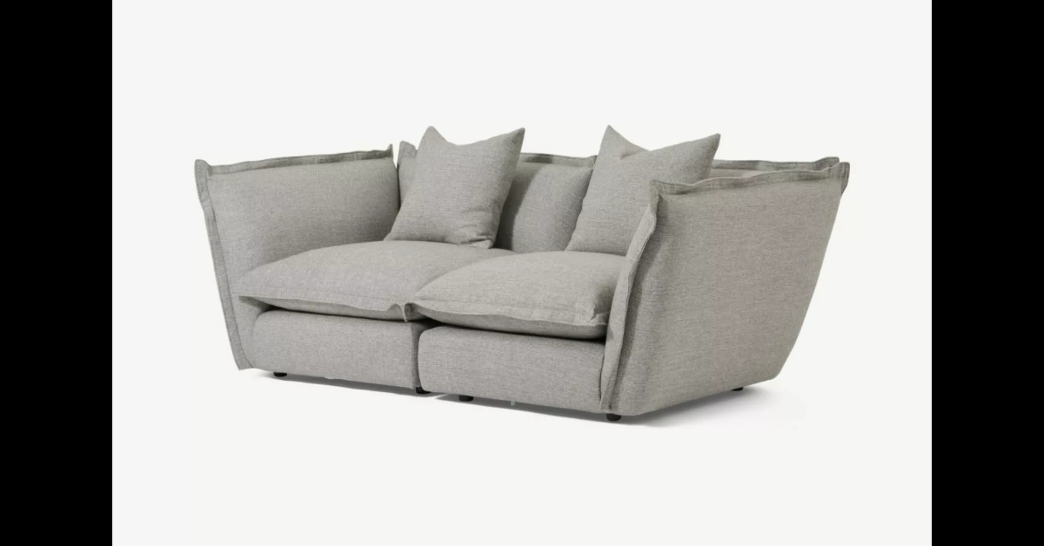 Fernsby 2-Sitzer Sofa, recycelter Webstoff in Silbergrau - MADE.com günstig online kaufen