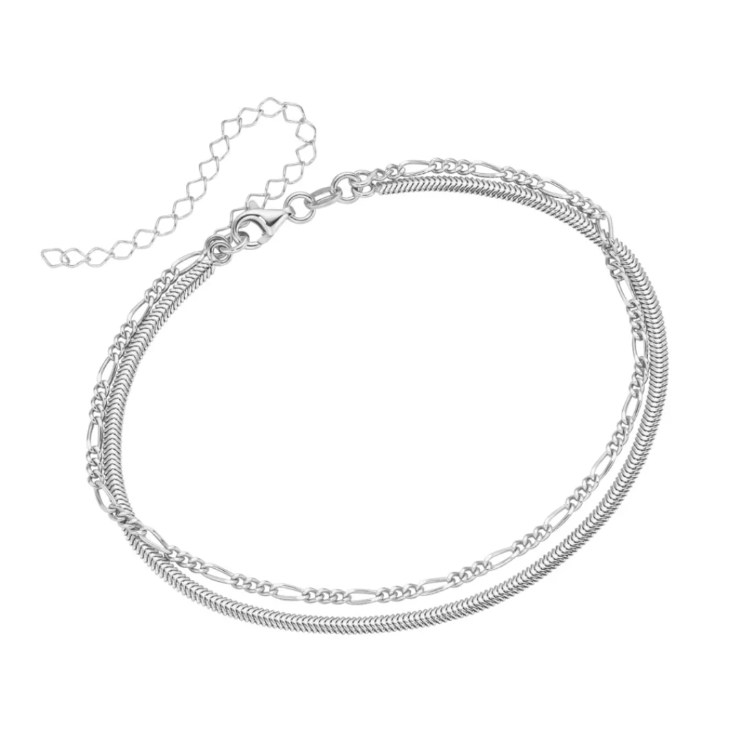 Smart Jewel Fußkette "Figarokette, Schlangenkette flach, Silber 925" günstig online kaufen