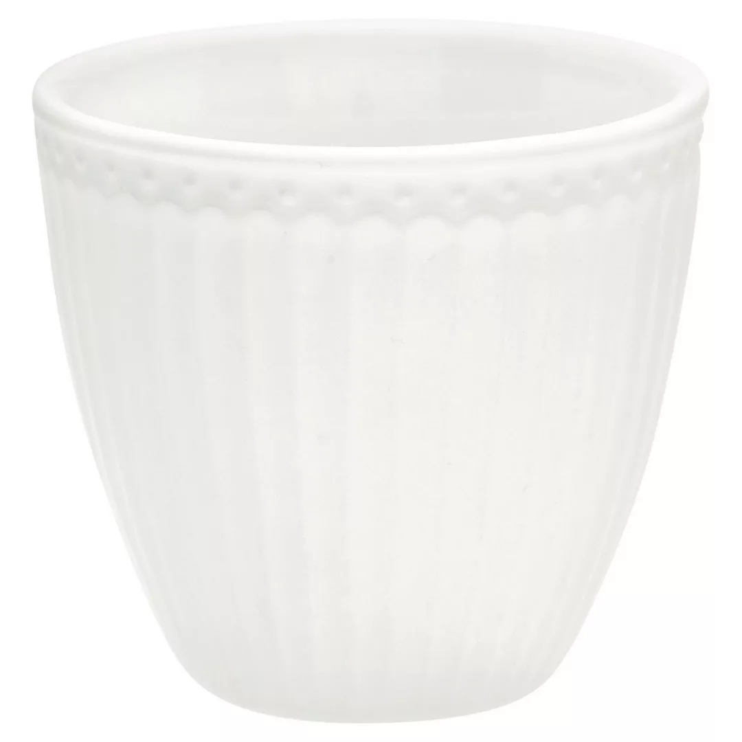 Greengate Latte Cup Alice White Tasse Steingut Weiß günstig online kaufen