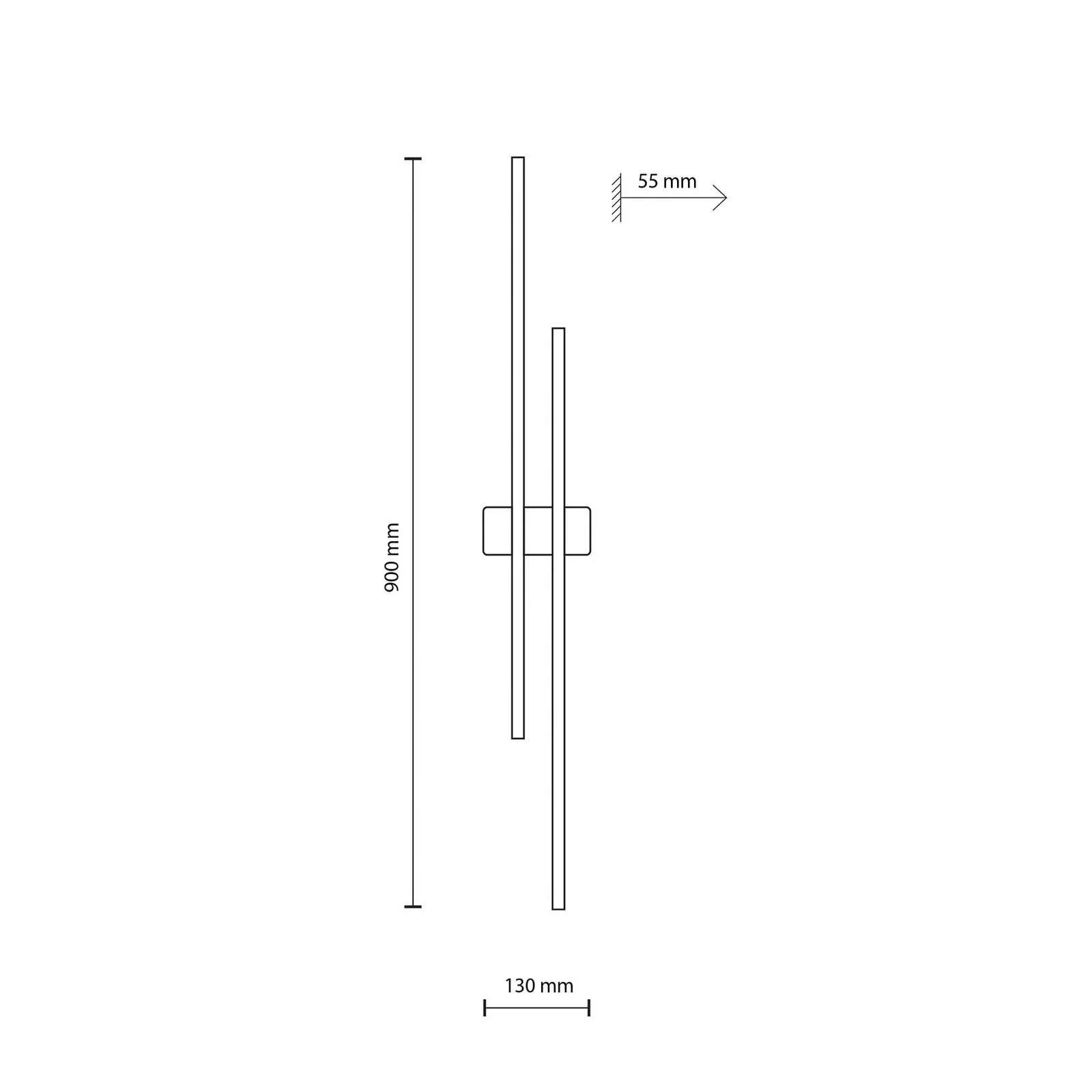 LED-Wandleuchte Flash, schwarz/kiefer, Höhe 90 cm, 2-flammig günstig online kaufen