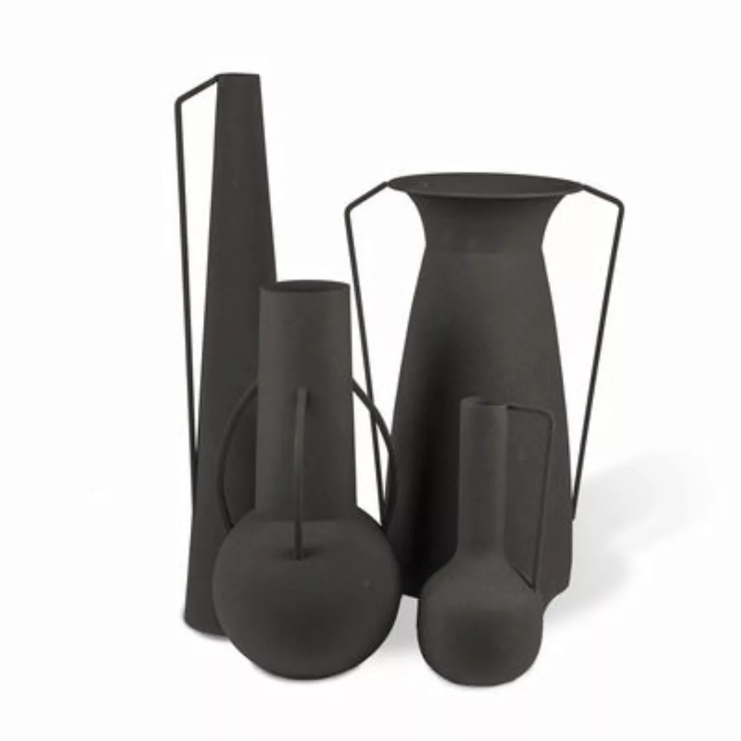 Vase Roman metall schwarz / 4er Set - Metall (nur zu Dekorationszwecken) - günstig online kaufen