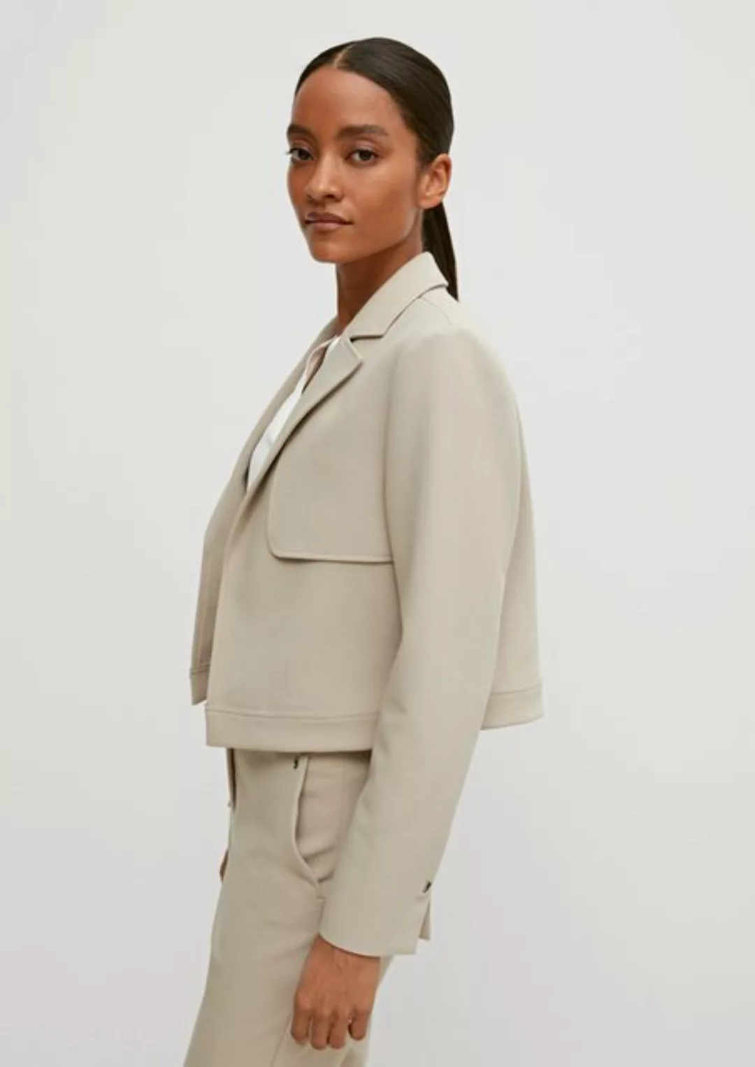 Comma Blusenblazer Blazer mit Fischgrat-Muster günstig online kaufen