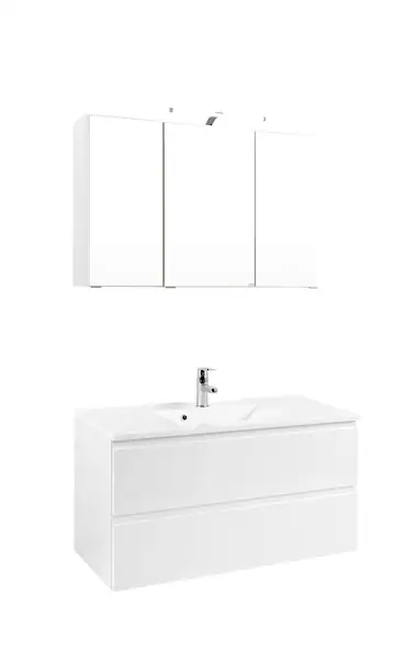 welltime Badmöbel-Set »Cardiff«, (2 St.), griffloses Design, Breite 100 cm günstig online kaufen