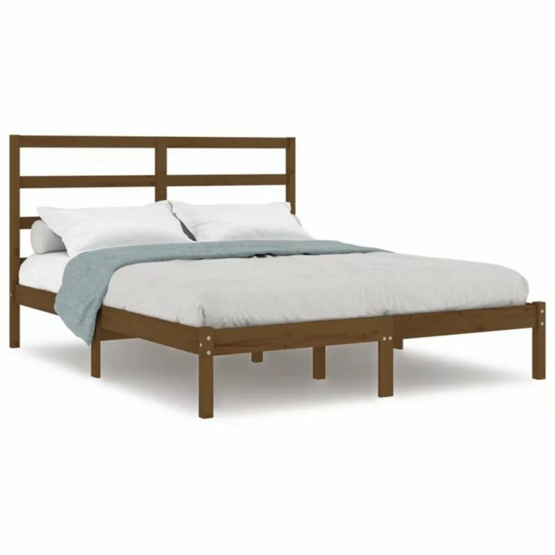 vidaXL Bett Massivholzbett Honigbraun 120x190 cm günstig online kaufen