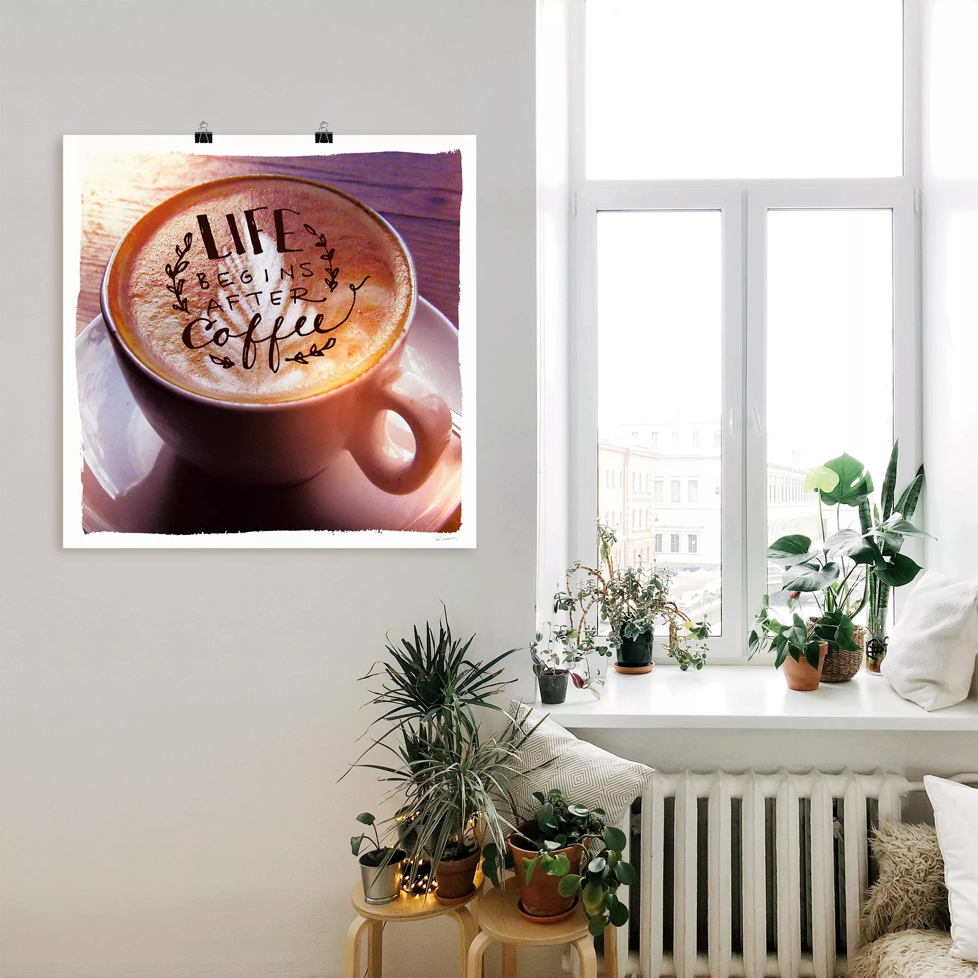 Artland Wandbild "Das Leben beginnt nach dem Kaffee", Getränke, (1 St.), al günstig online kaufen