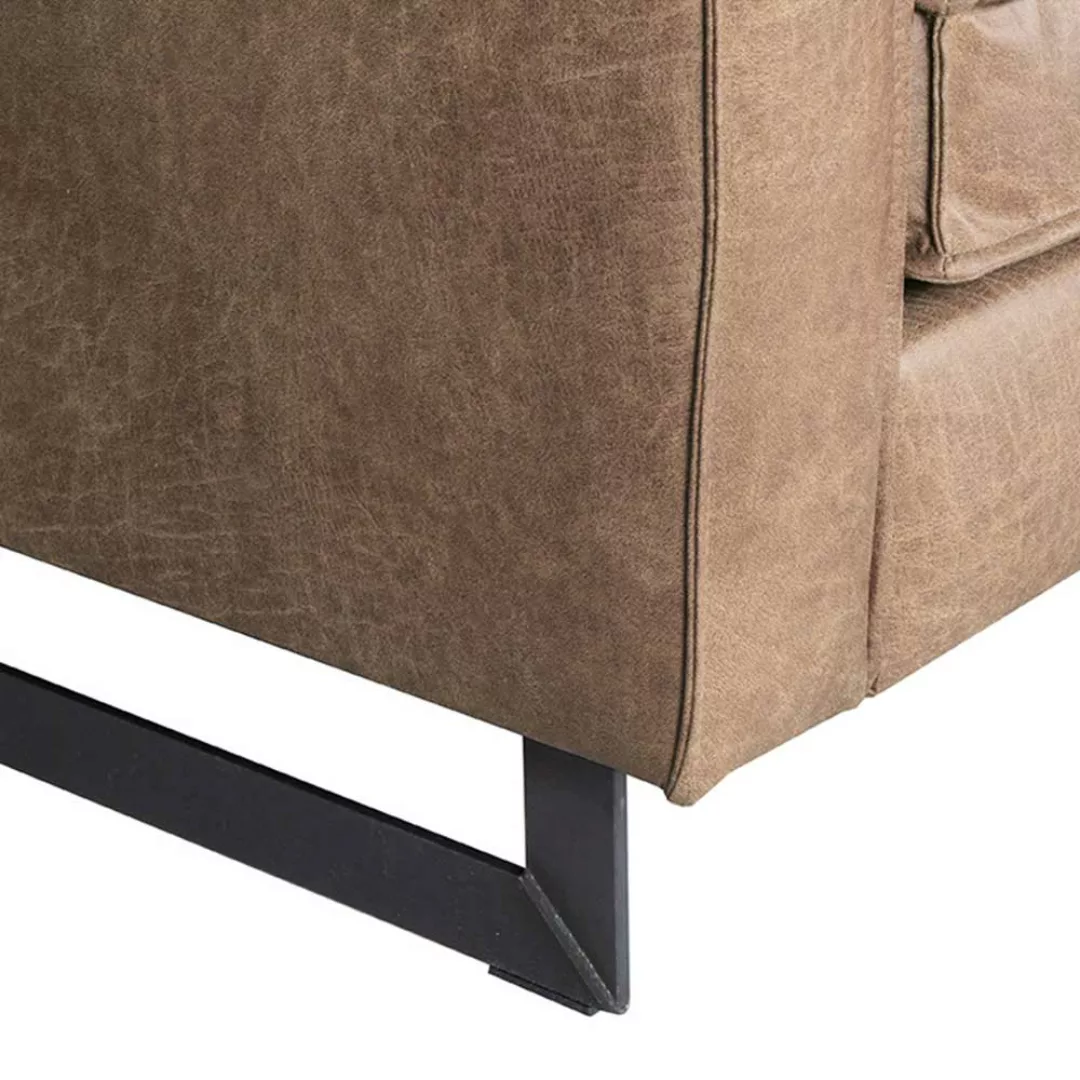 Lounge Sofa in Taupe Microfaser Armlehnen günstig online kaufen