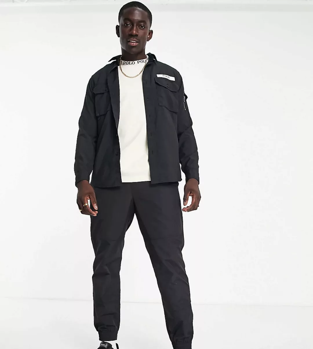 Polo Ralph Lauren x ASOS – Exclusive Collab – Ripstop-Hose in Schwarz mit G günstig online kaufen