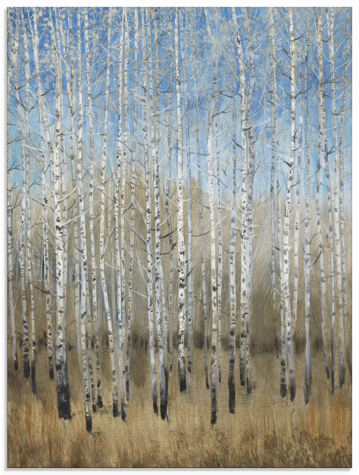 Artland Glasbild »Staubige blaue Birken II«, Wald, (1 St.), in verschiedene günstig online kaufen