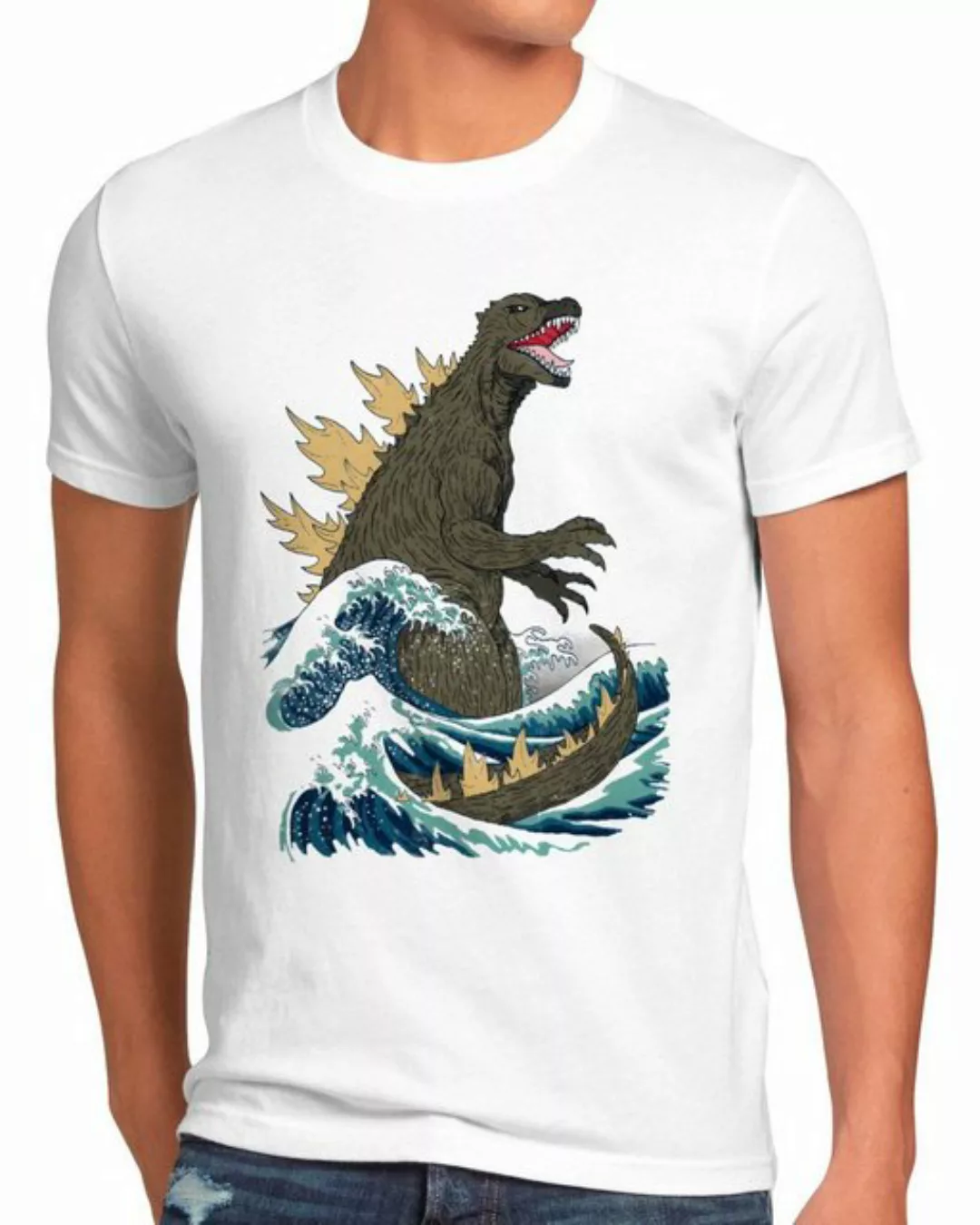 style3 Print-Shirt godzilla japan große welle tokio kaiju günstig online kaufen