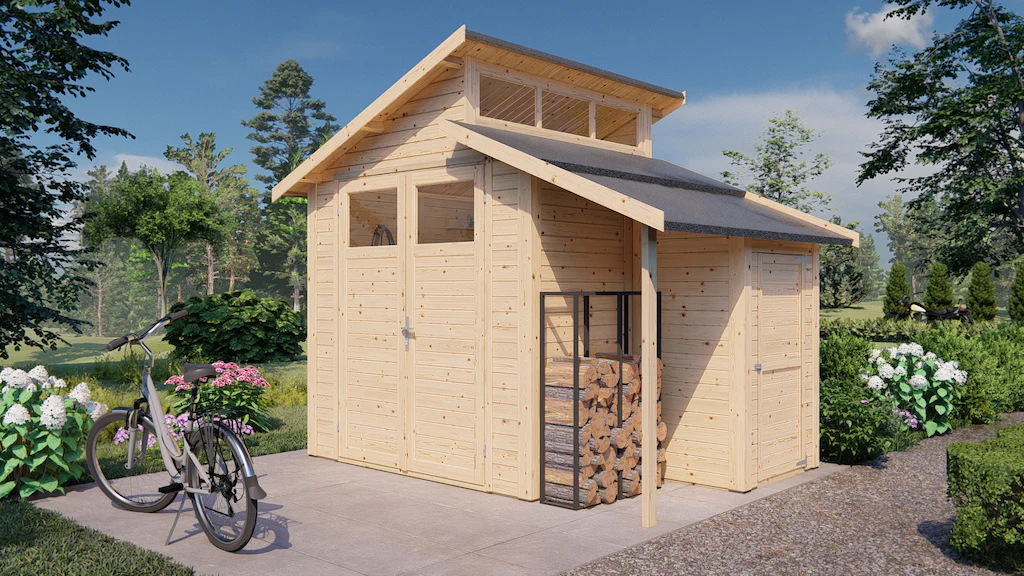 BERTILO Gartenhaus "Studio Set 2, in verschiedenen Farben", mit Doppelpultd günstig online kaufen