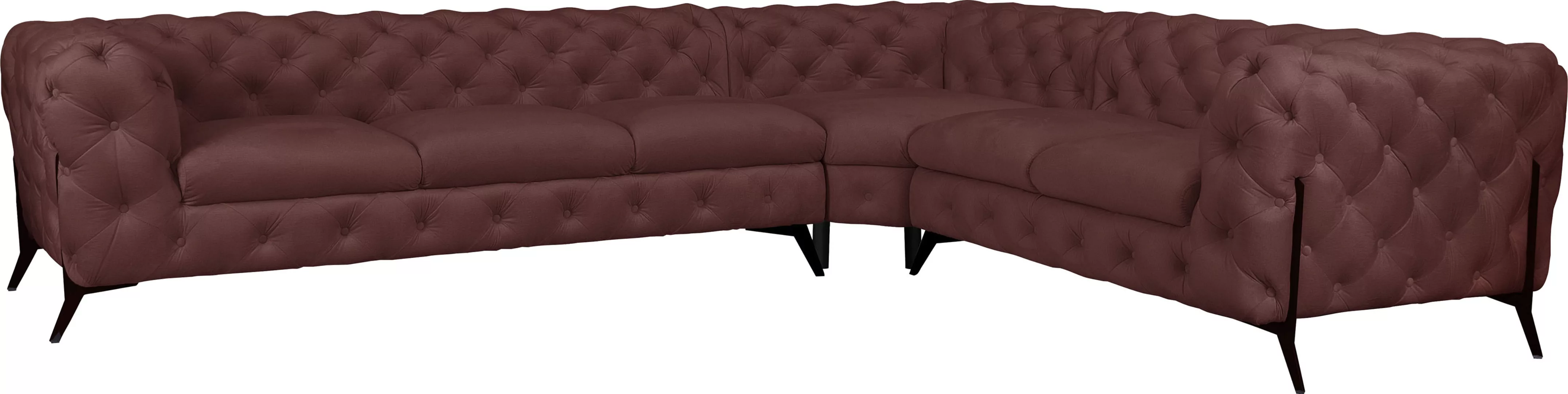 Leonique Chesterfield-Sofa »Amaury L-Form«, großes Ecksofa, Chesterfield-Op günstig online kaufen