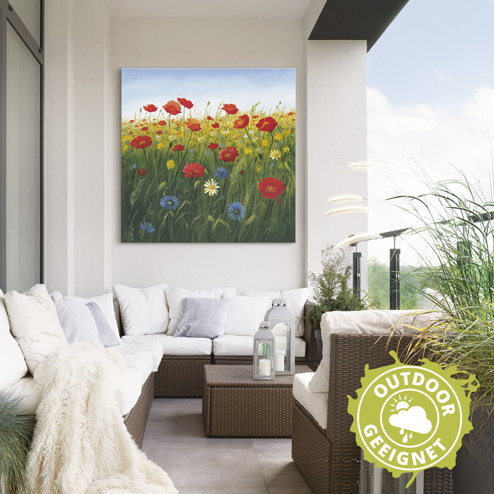 Artland Wandbild "Mohnblumen Landschaft I", Blumenwiese, (1 St.), als Alubi günstig online kaufen