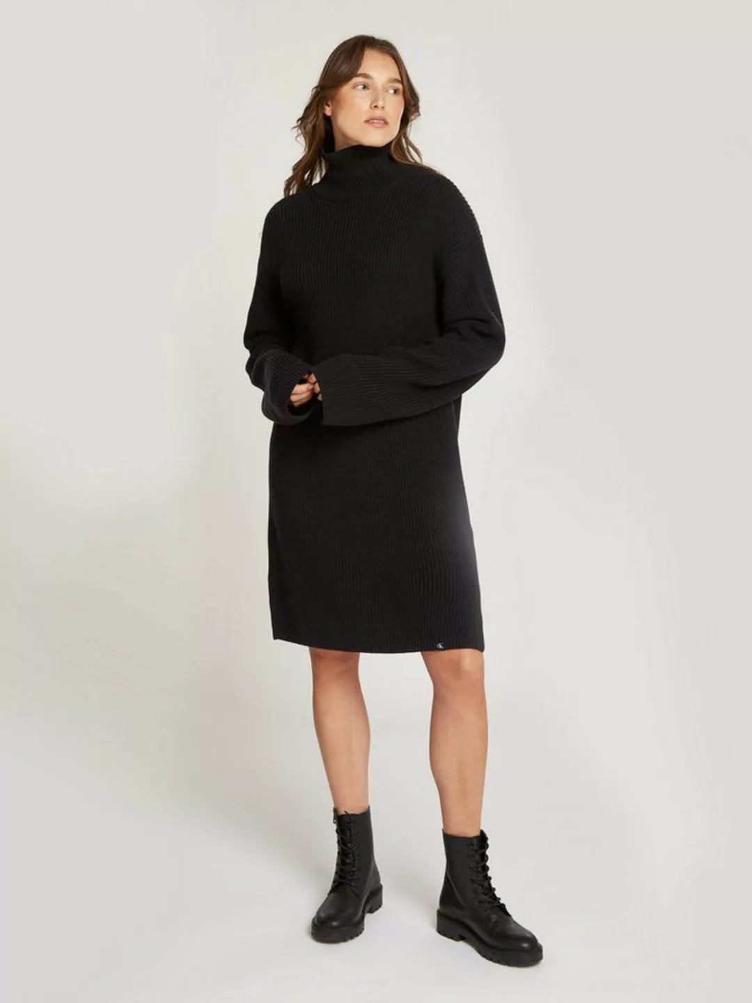 Calvin Klein Jeans Sweatkleid CHUNKY LOOSE SWEATER DRESS mit Logopatch günstig online kaufen