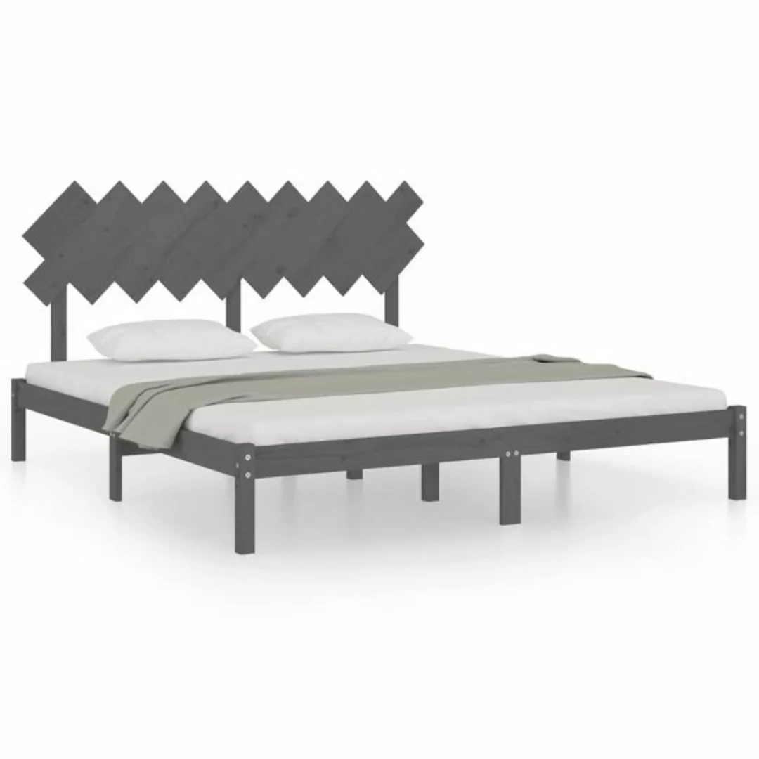 vidaXL Bettgestell Massivholzbett Grau 180x200 cm 6FT Super King Bett Bettr günstig online kaufen
