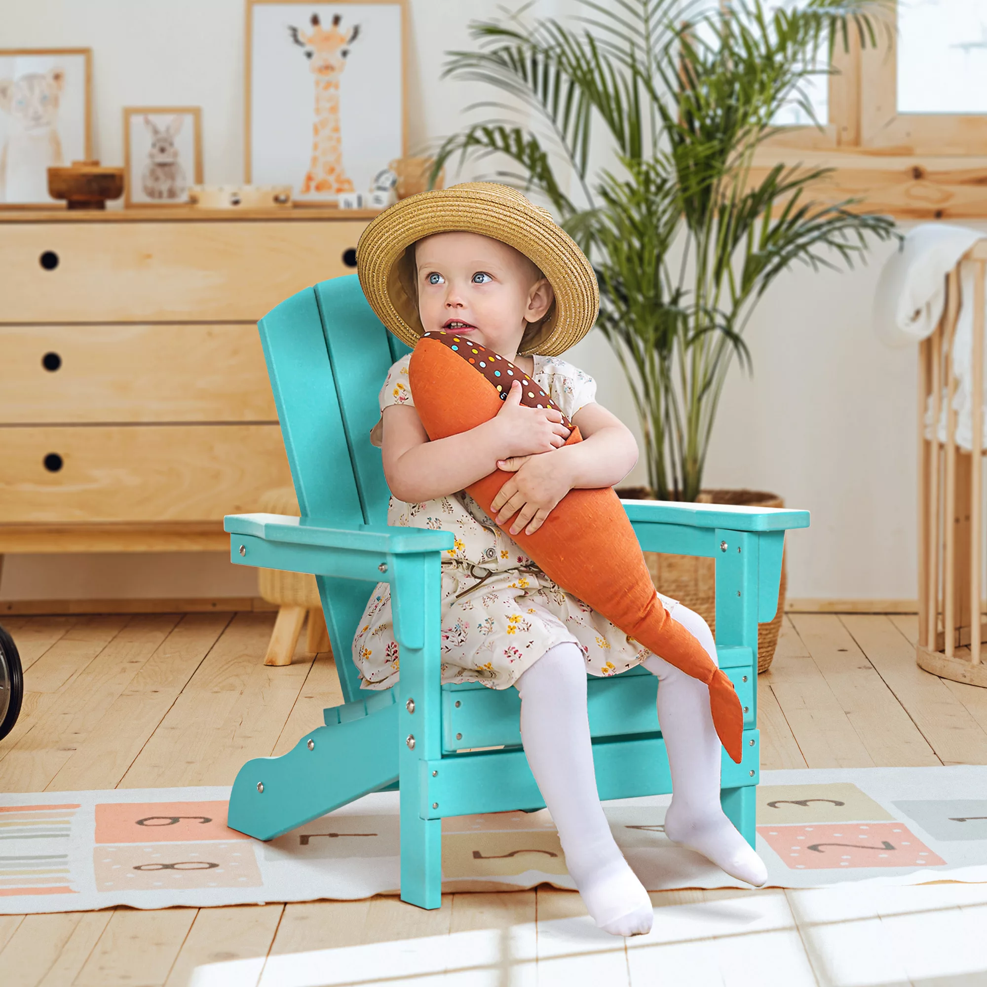 Outsunny Gartenstuhl für Kinder  Adirondack-Stuhl mit Lamellendesign, Balko günstig online kaufen