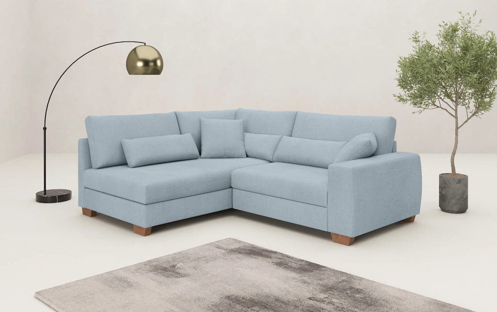 Mr. Couch Ecksofa "Helena L-Form", Mit Federkern, wahlweise mit Bettfunktio günstig online kaufen