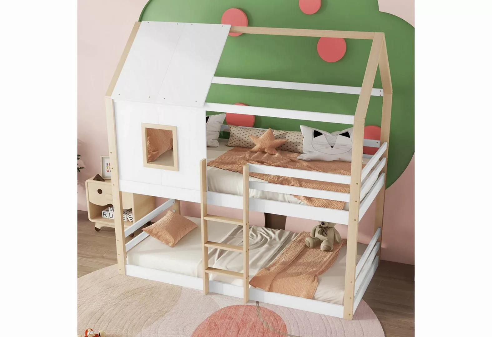 WISHDOR Etagenbett Hausbett Gästebett Holzbett Einzelbett Kinderbett (aus K günstig online kaufen