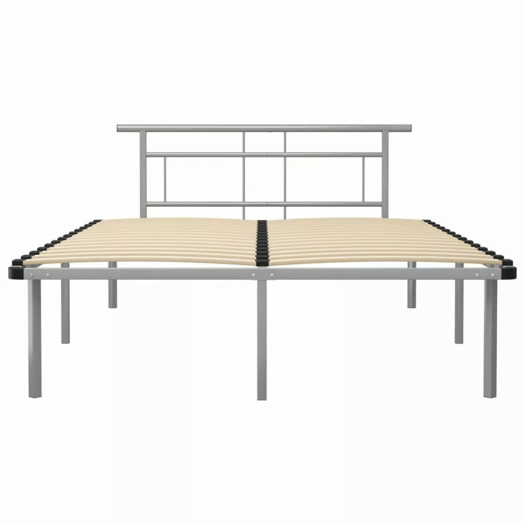 vidaXL Bett Bettgestell Grau Metall 140x200 günstig online kaufen