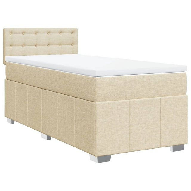 vidaXL Bett Boxspringbett mit Matratze Creme 80x200 cm Stoff günstig online kaufen