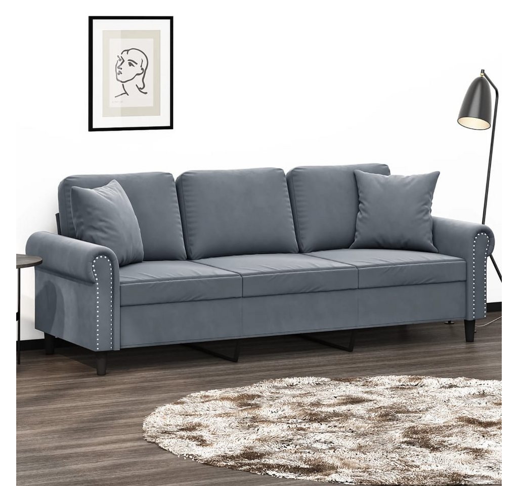 vidaXL Sofa Sofa mit Zierkissen Samt, 180 cm, 3-Sitzer günstig online kaufen