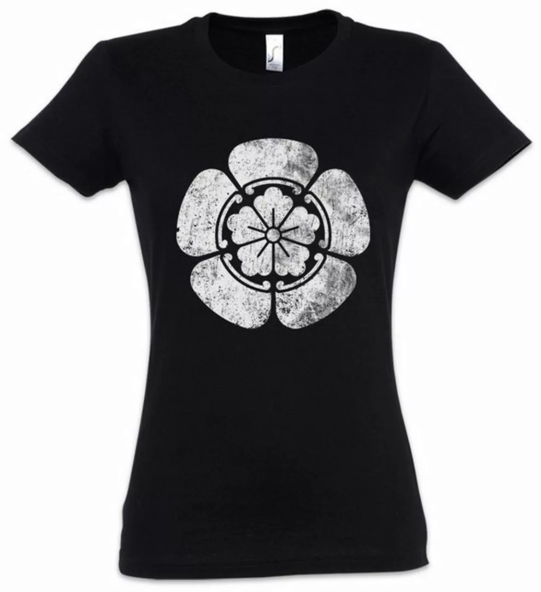 Urban Backwoods Print-Shirt Oda Clan Mon Logo Damen T-Shirt Shogun Samurai günstig online kaufen