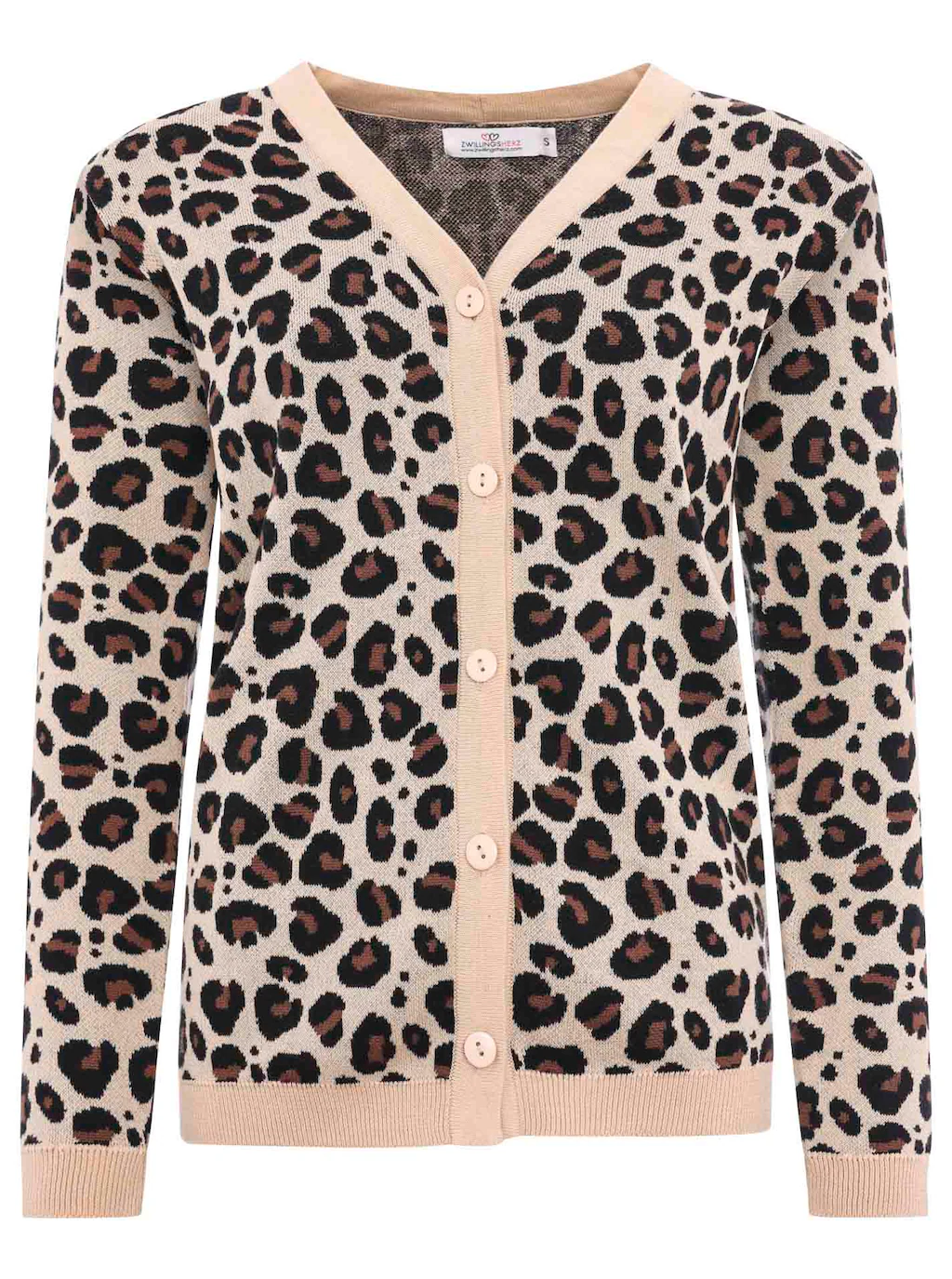 Zwillingsherz Strickjacke ""Gestrickter-Leo"", mit Knöpfen, mit Leomuster a günstig online kaufen
