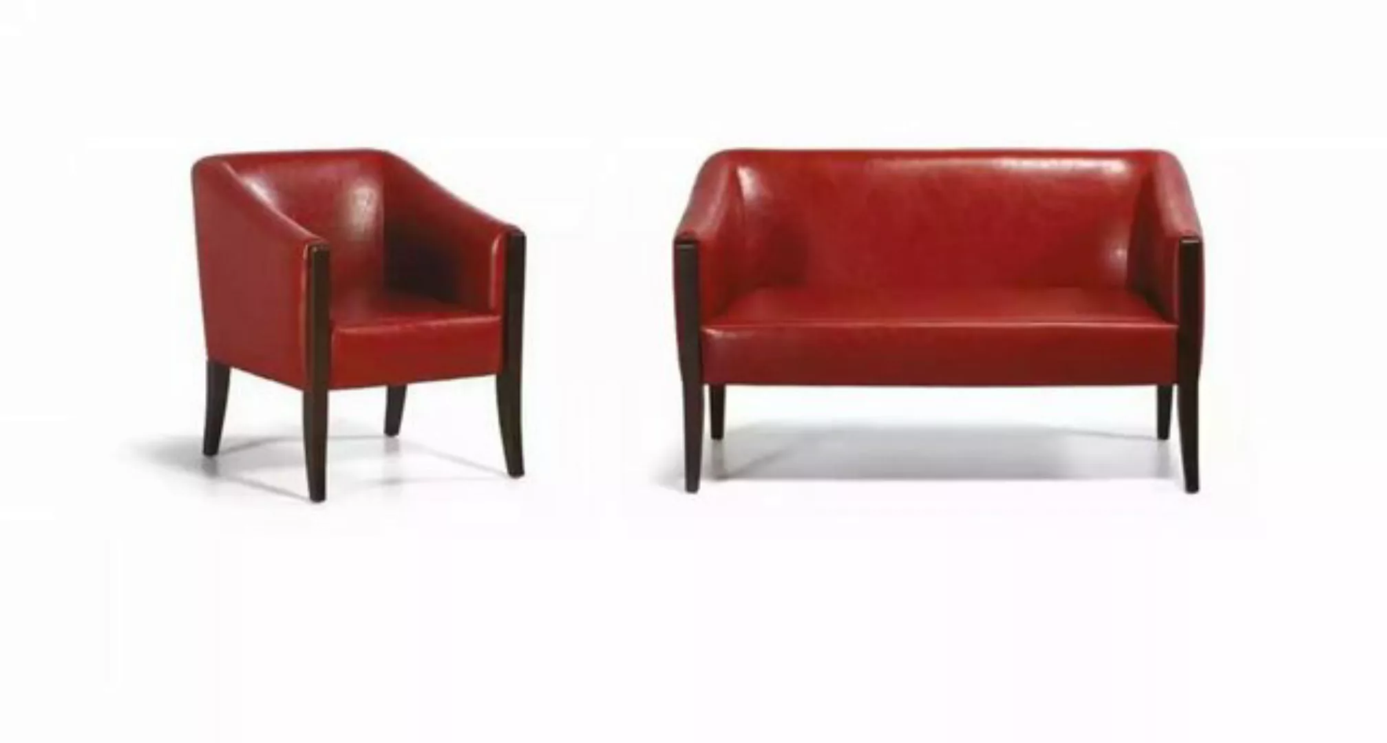 JVmoebel Sofa Rote Sofagarnitur Zweisitzer Moderner Sessel Designer Polster günstig online kaufen